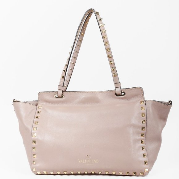 Valentino Garavani Small Rockstud Mauve Tote Bag - Picture 4 of 13